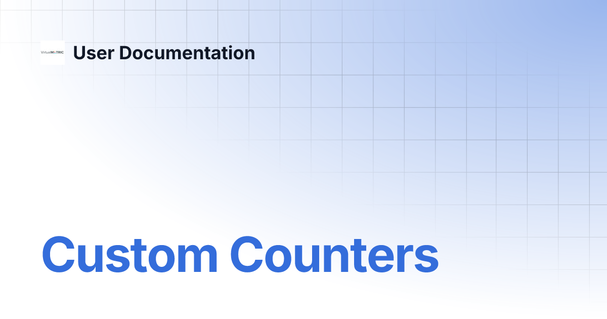 Custom Counters | User Documentation